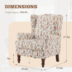Fauteuil d'appoint moderne Erommy, fauteuil à dossier haut, canapé simple recouvert de tissu avec boutons et pieds en bois pour salon.