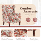 Fauteuil d'appoint moderne Erommy, fauteuil à dossier haut, canapé simple recouvert de tissu avec boutons et pieds en bois pour salon.