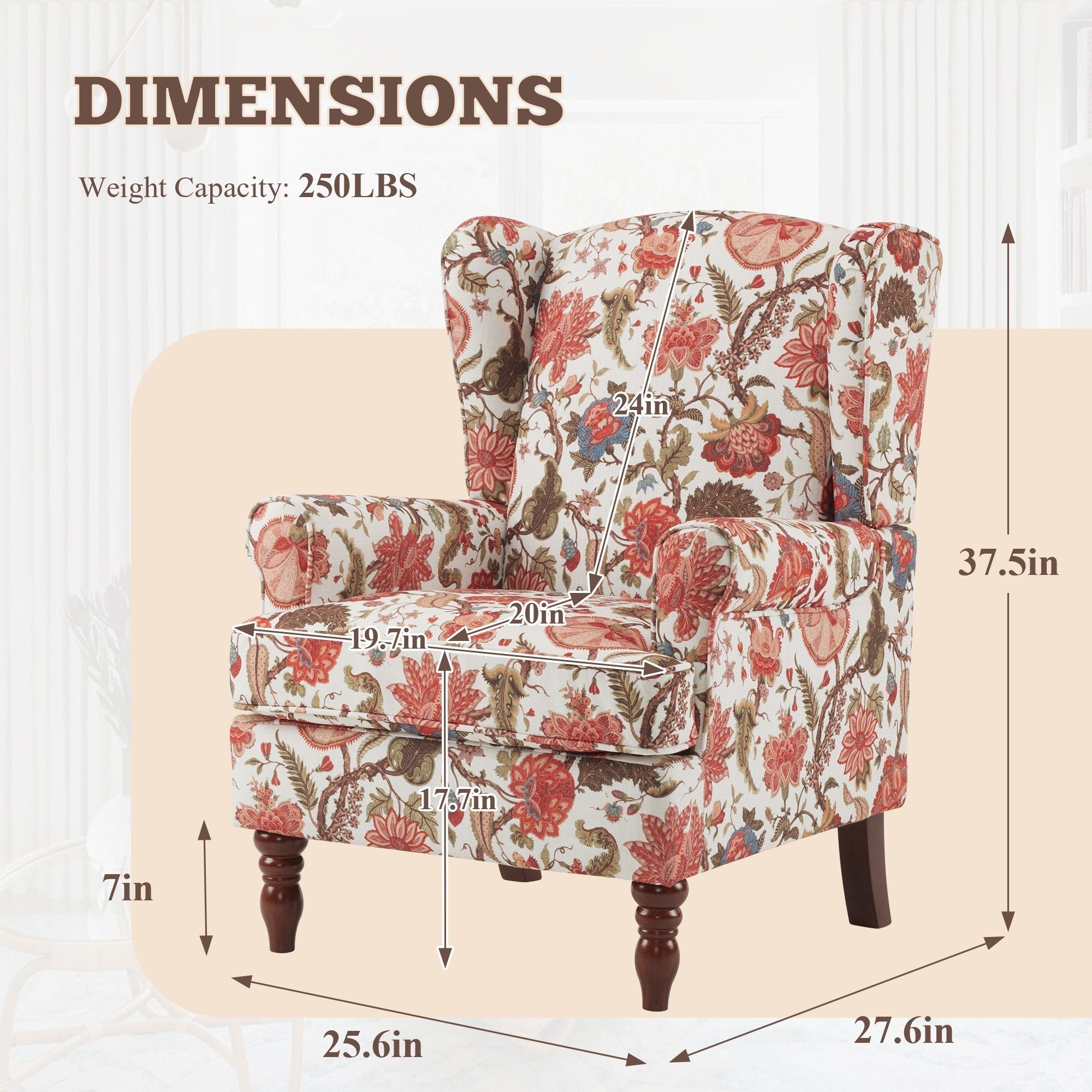 Fauteuil d'appoint moderne Erommy, fauteuil à dossier haut, canapé simple recouvert de tissu avec boutons et pieds en bois pour salon.