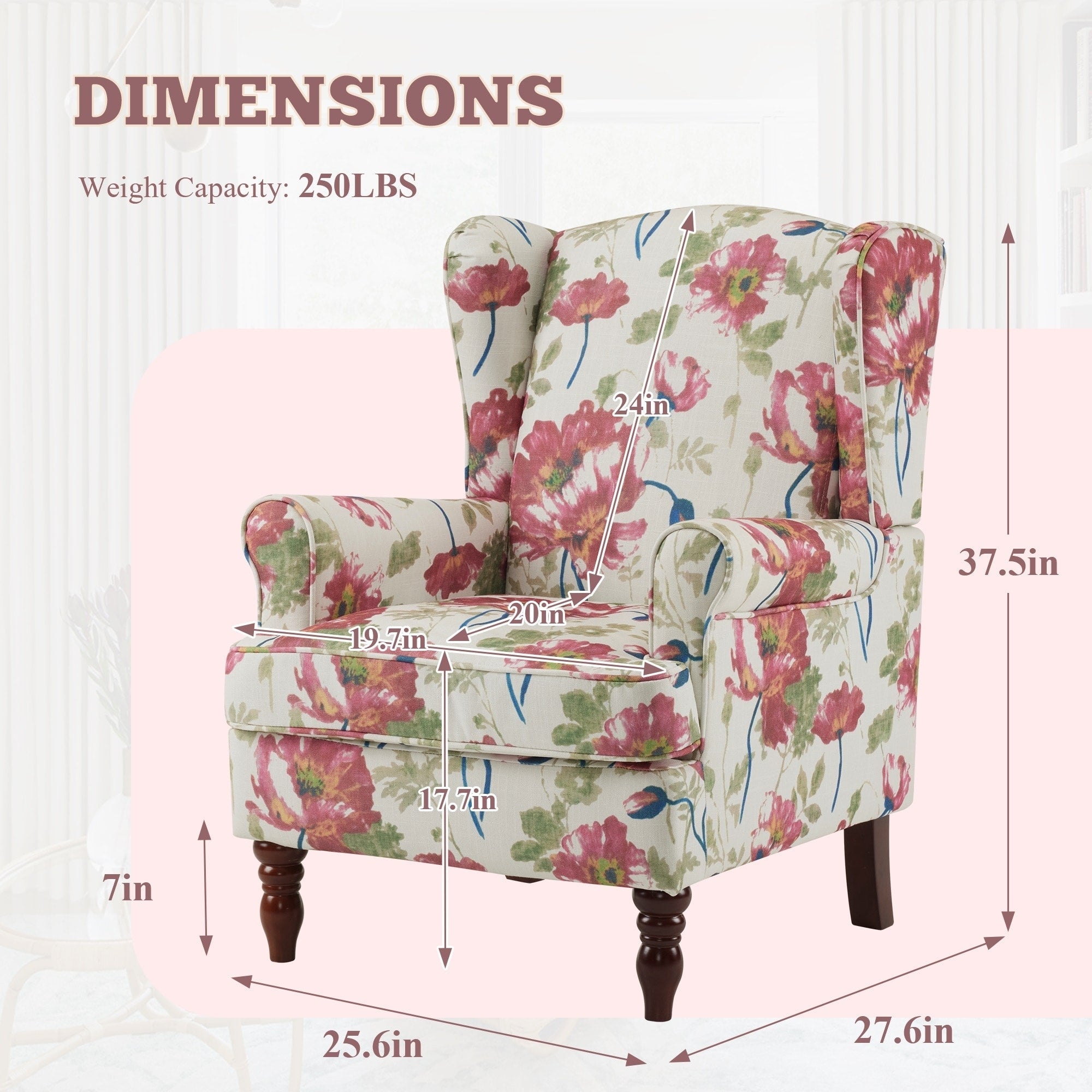 Fauteuil d'appoint moderne Erommy, fauteuil à dossier haut, canapé simple recouvert de tissu avec boutons et pieds en bois pour salon.