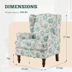 Fauteuil d'appoint moderne Erommy, fauteuil à dossier haut, canapé simple recouvert de tissu avec boutons et pieds en bois pour salon.