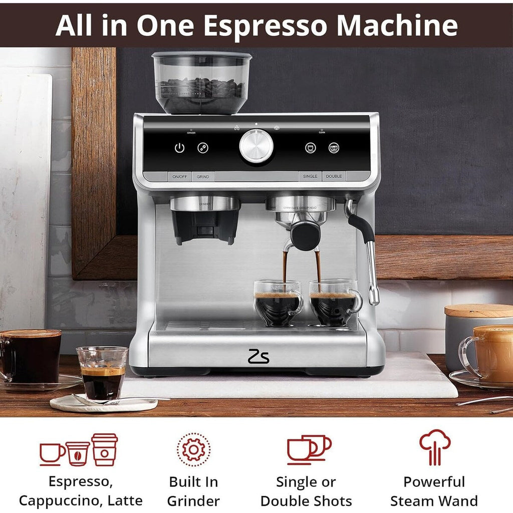 Machine à café expresso, avec broyeur, réservoir d'eau de 2,8 L