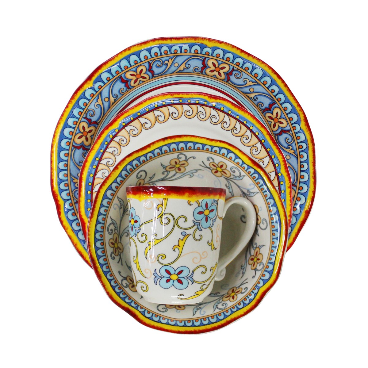 Service de table Euro Ceramica Duomo 16 pièces (pour 4 personnes) - Style italien