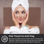 Grand miroir de salle de bain à éclairage LED, anti-buée, pour meuble-lavabo, 3 couleurs