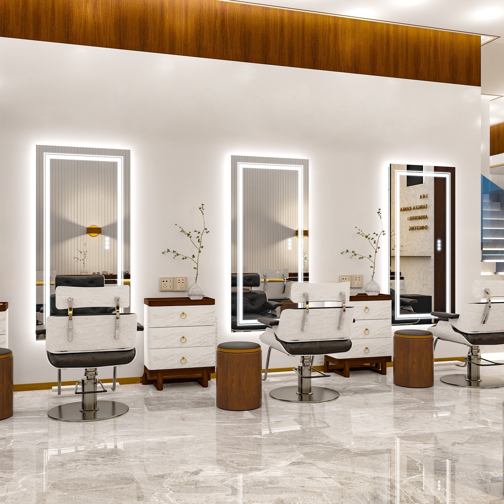 Grand miroir de salle de bain à éclairage LED, anti-buée, pour meuble-lavabo, 3 couleurs