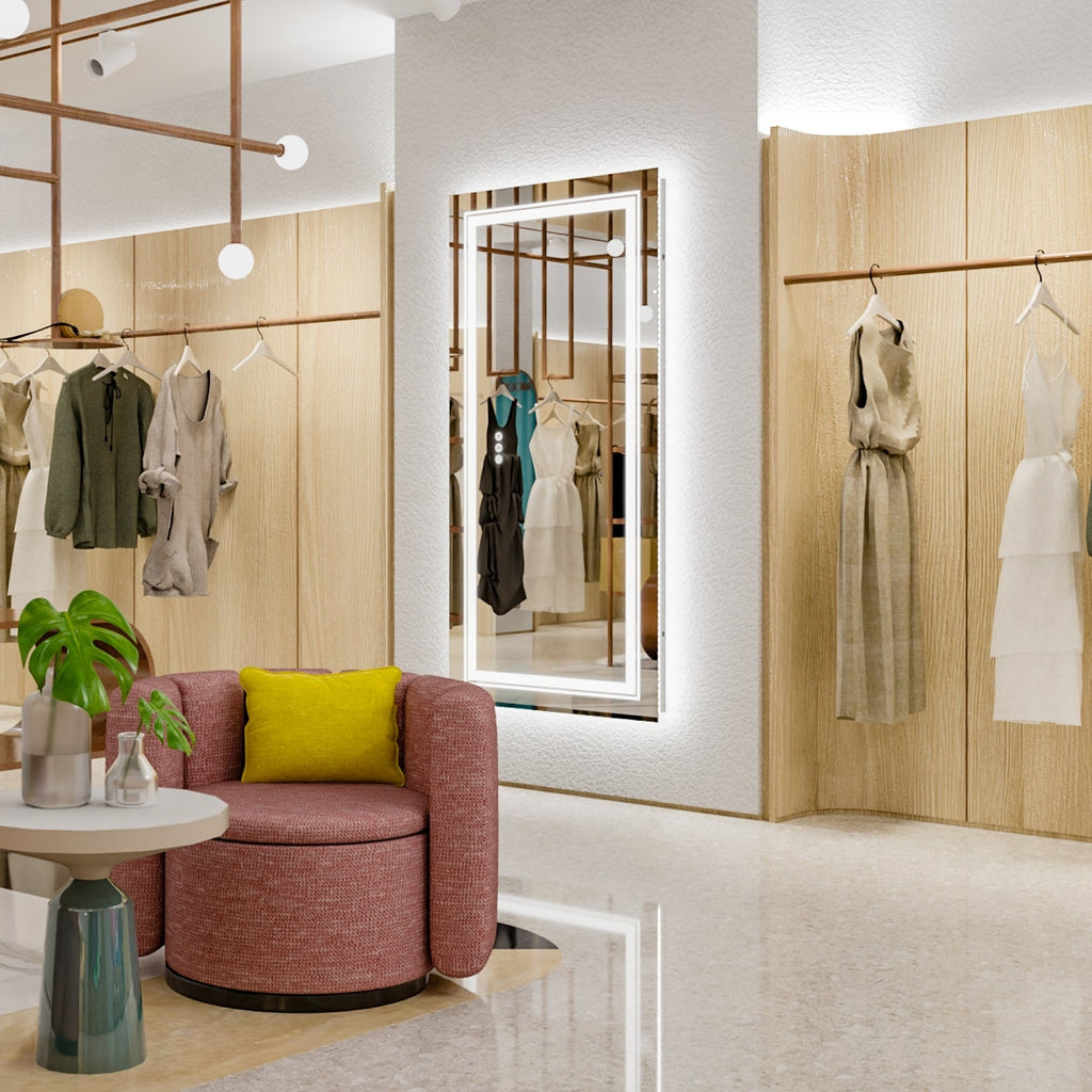 Grand miroir de salle de bain à éclairage LED, anti-buée, pour meuble-lavabo, 3 couleurs