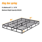 Ressort métallique à profil bas de 5 pouces, structure robuste avec revêtement gris.