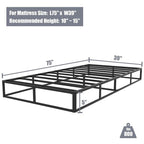 Ressort métallique à profil bas de 5 pouces, structure robuste avec revêtement gris.