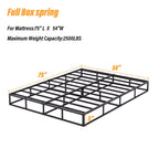 Ressort métallique à profil bas de 5 pouces, structure robuste avec revêtement gris.