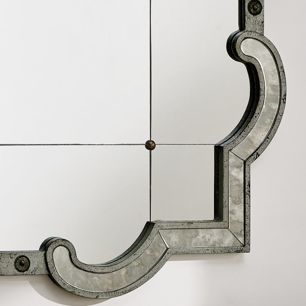 Miroir mural à carreaux argent antique Fantina de iNSPIRE Q Classic