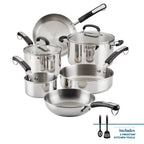 Ensemble de casseroles et poêles en acier inoxydable Farberware Brilliance, 10 pièces