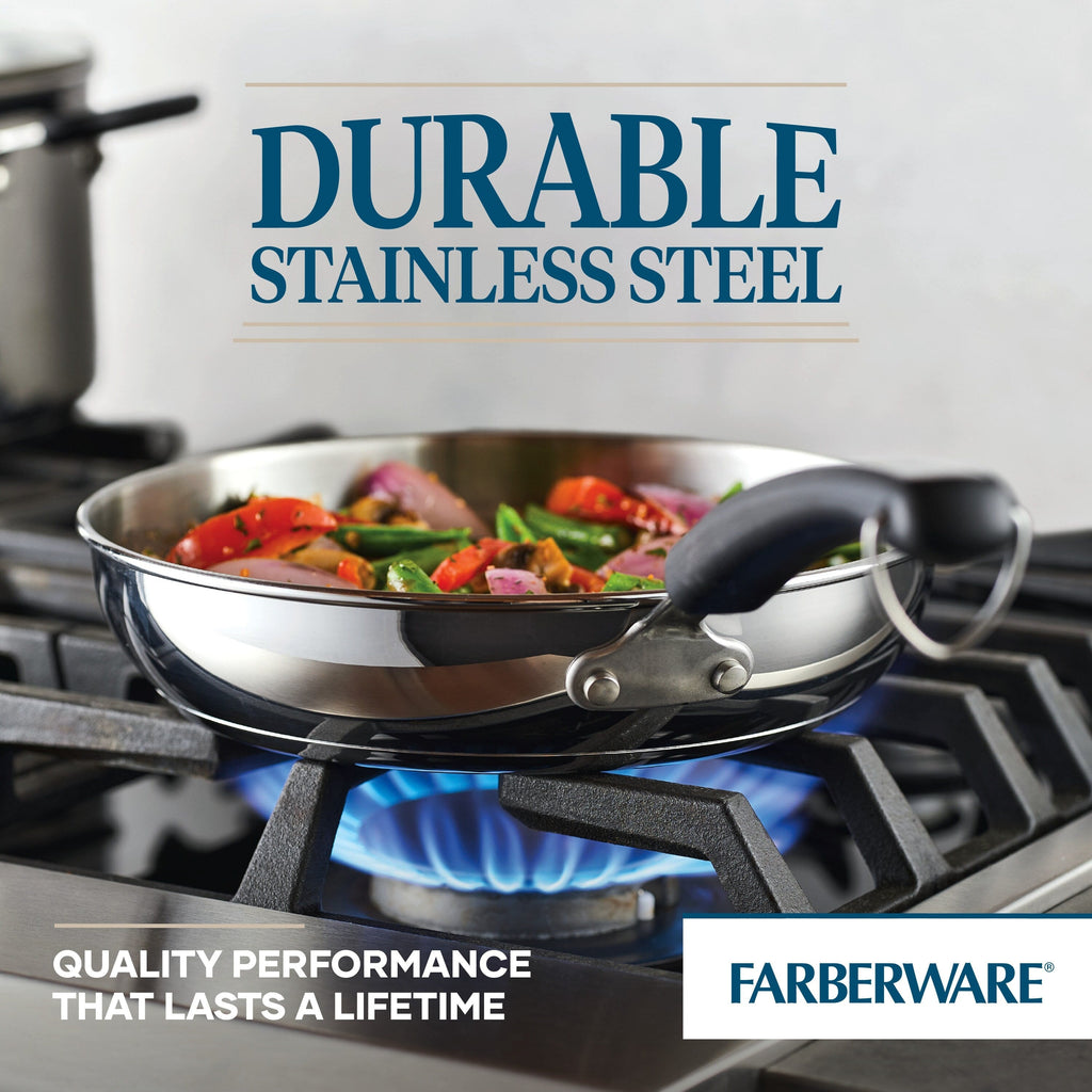 Ensemble de casseroles et poêles en acier inoxydable Farberware Brilliance, 10 pièces
