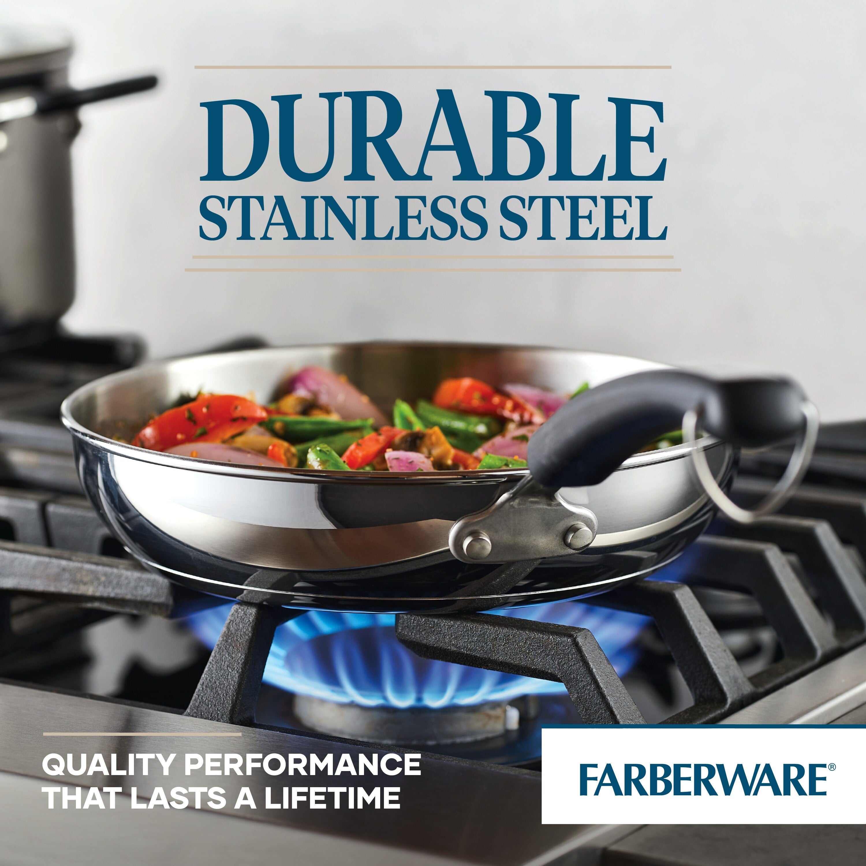 Ensemble de casseroles et poêles en acier inoxydable Farberware Brilliance, 10 pièces