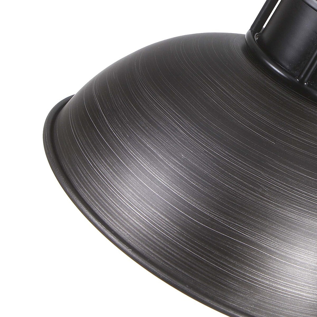 Suspension à 3 lumières à dôme de style industriel et rustique, en métal, pour îlot de cuisine, finition bronze huilé.