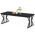 Table de salle à manger de style farmhouse pour 6 personnes, table de cuisine rectangulaire en bois de 70,8 pouces