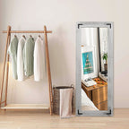 Grand miroir mural en bois rustique style farmhouse - 65x24