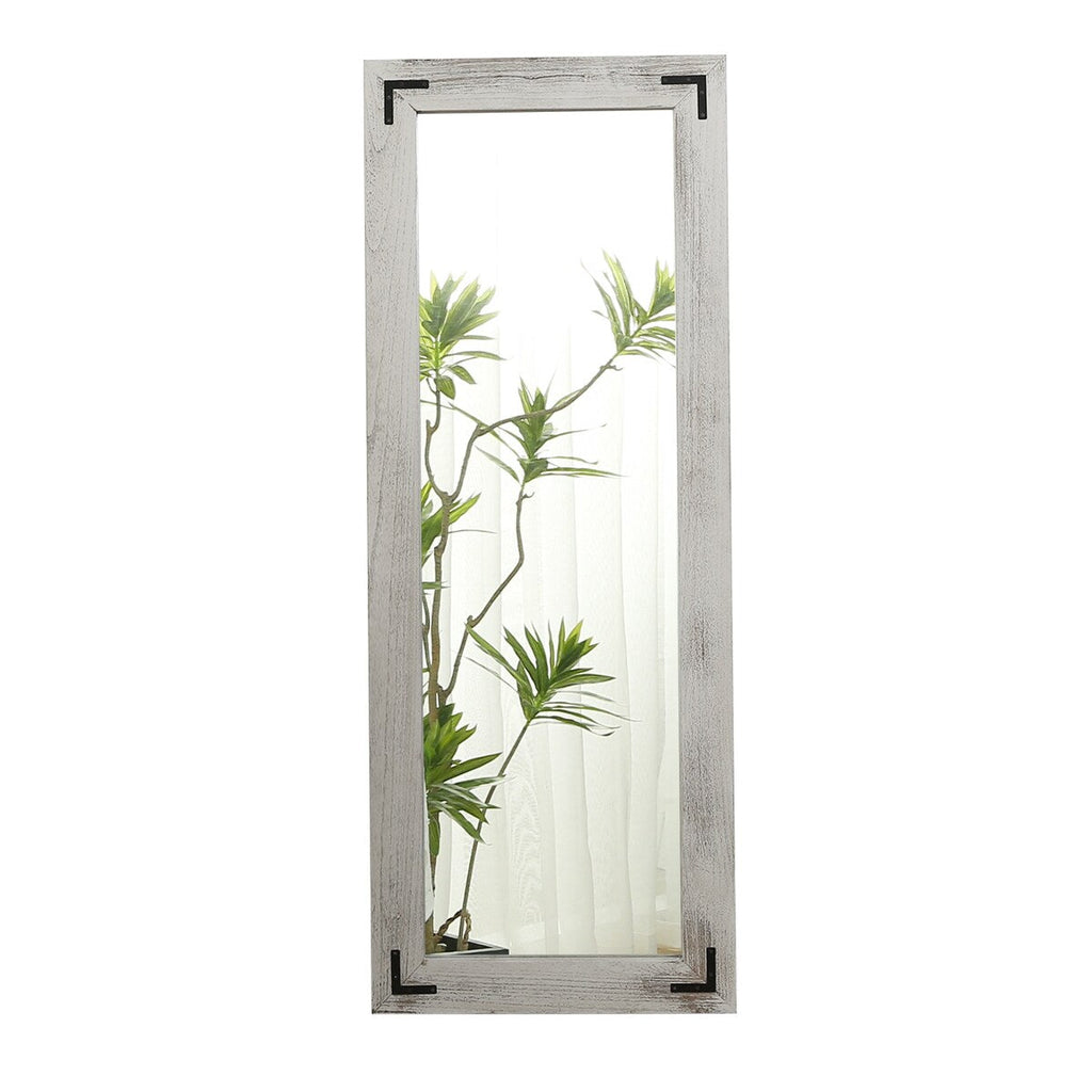 Grand miroir mural en bois rustique style farmhouse - 65x24