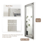 Grand miroir mural en bois rustique style farmhouse - 65x24