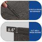 Meuble TV style farmhouse pour téléviseur jusqu'à 65 pouces avec portes et étagères ouvertes, console multimédia et prise de courant.