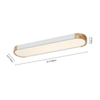 Éclairage encastré ovale allongé en bois style farmhouse, LED dimmable - 37 3000k/6000k