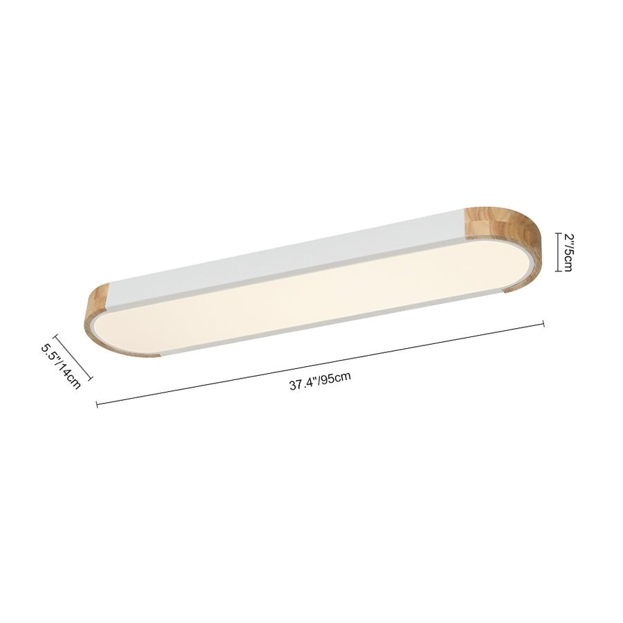 Éclairage encastré ovale allongé en bois style farmhouse, LED dimmable - 37 3000k/6000k