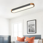 Éclairage encastré ovale allongé en bois style farmhouse, LED dimmable - 37 3000k/6000k