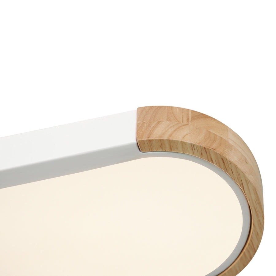 Éclairage encastré ovale allongé en bois style farmhouse, LED dimmable - 37 3000k/6000k