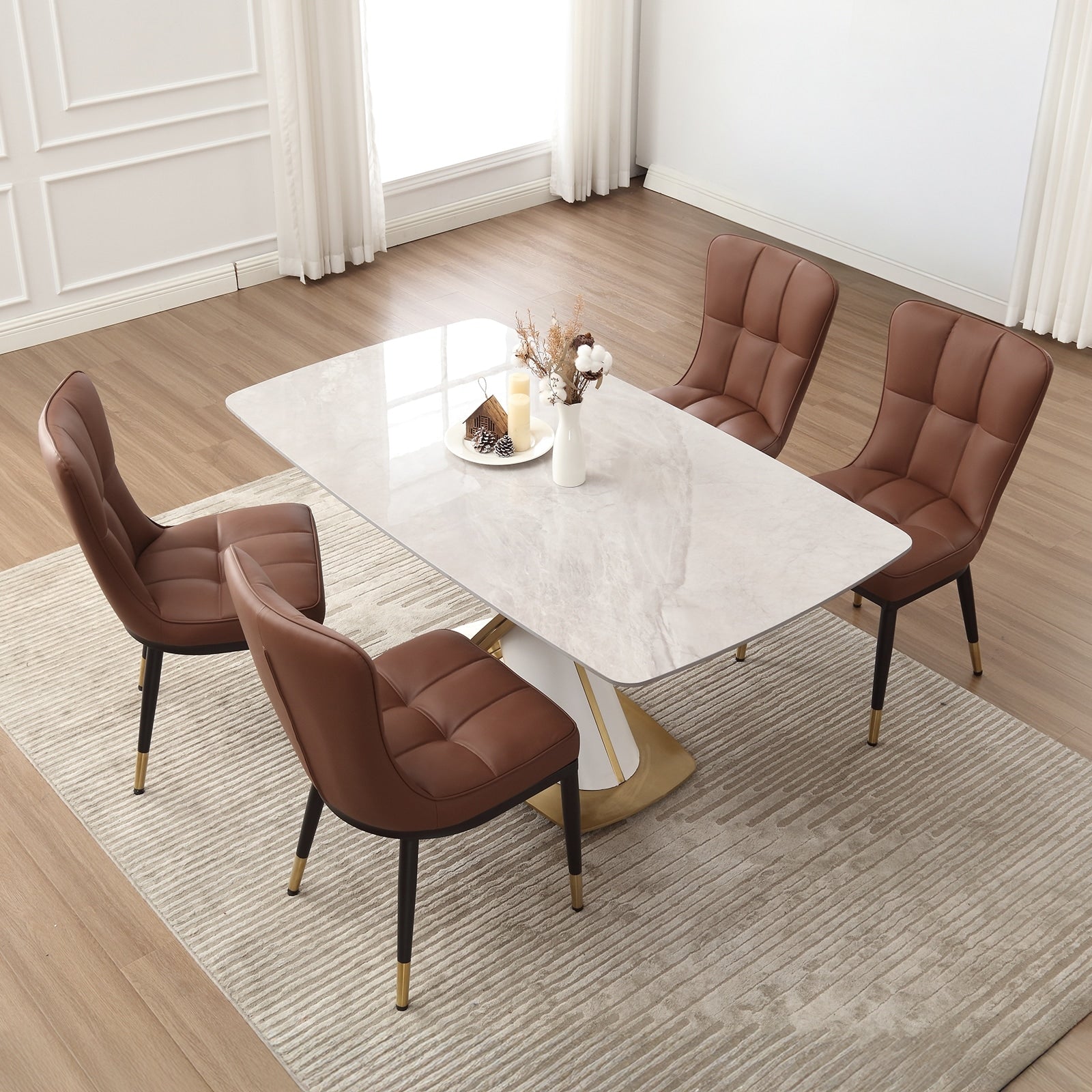 Lot de 2/4 chaises de salle à manger recouvertes de simili cuir