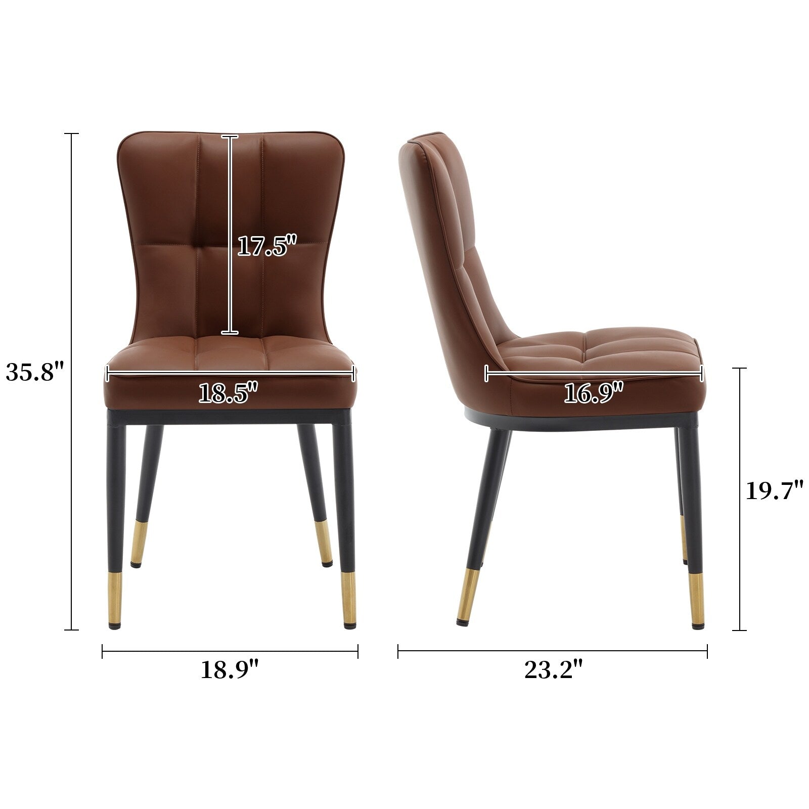 Lot de 2/4 chaises de salle à manger recouvertes de simili cuir