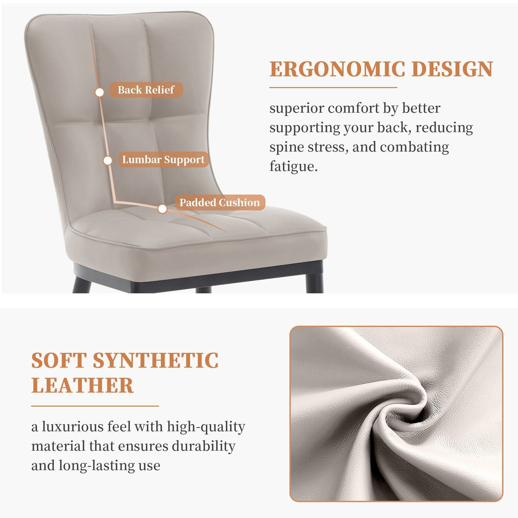 Lot de 2/4 chaises de salle à manger recouvertes de simili cuir