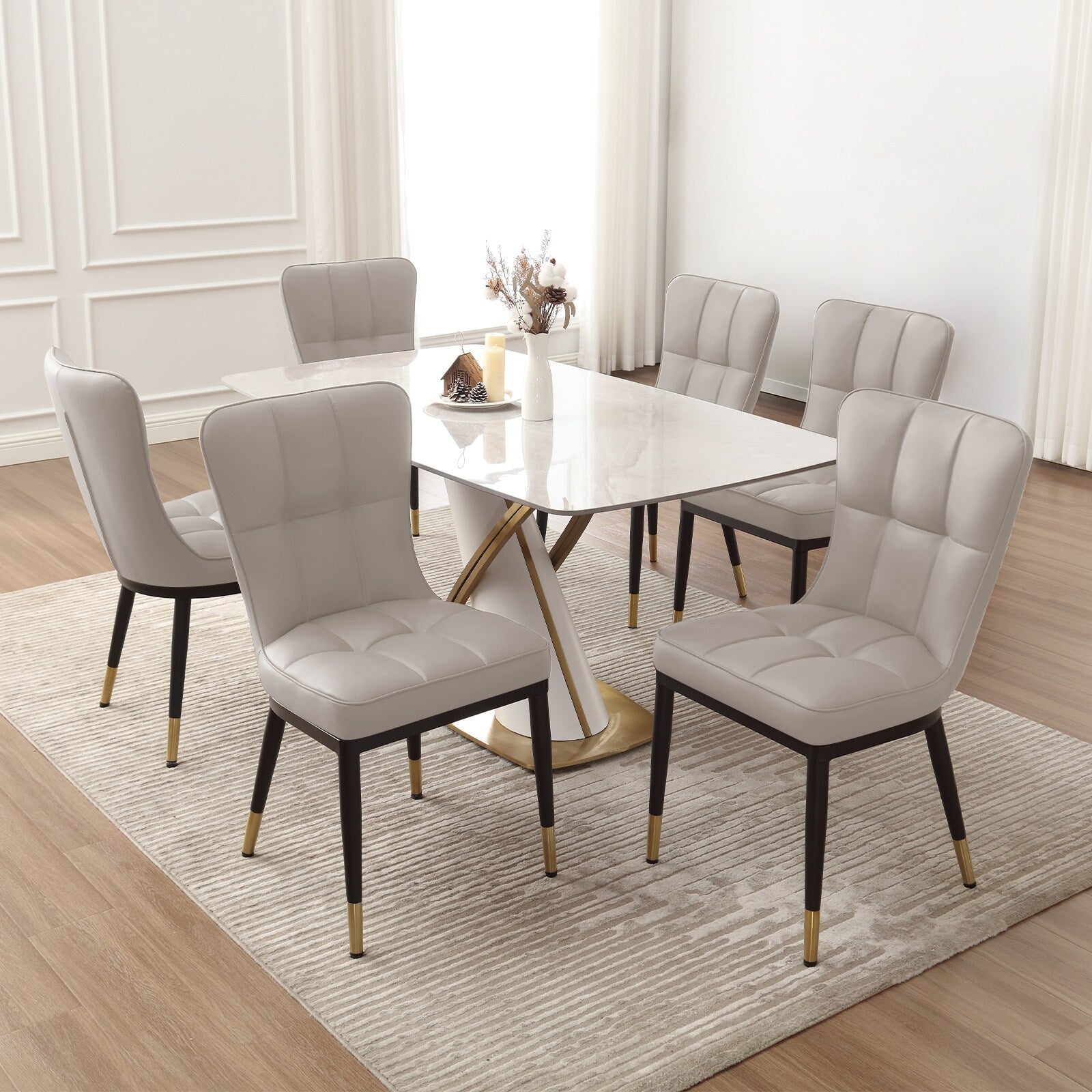 Lot de 2/4 chaises de salle à manger recouvertes de simili cuir