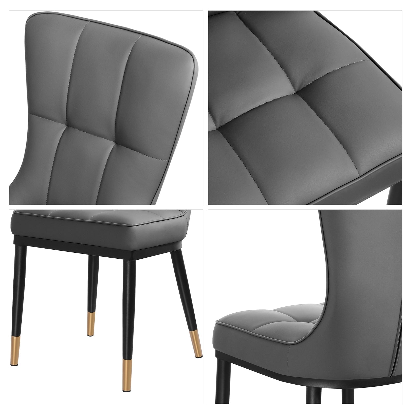 Lot de 2/4 chaises de salle à manger recouvertes de simili cuir