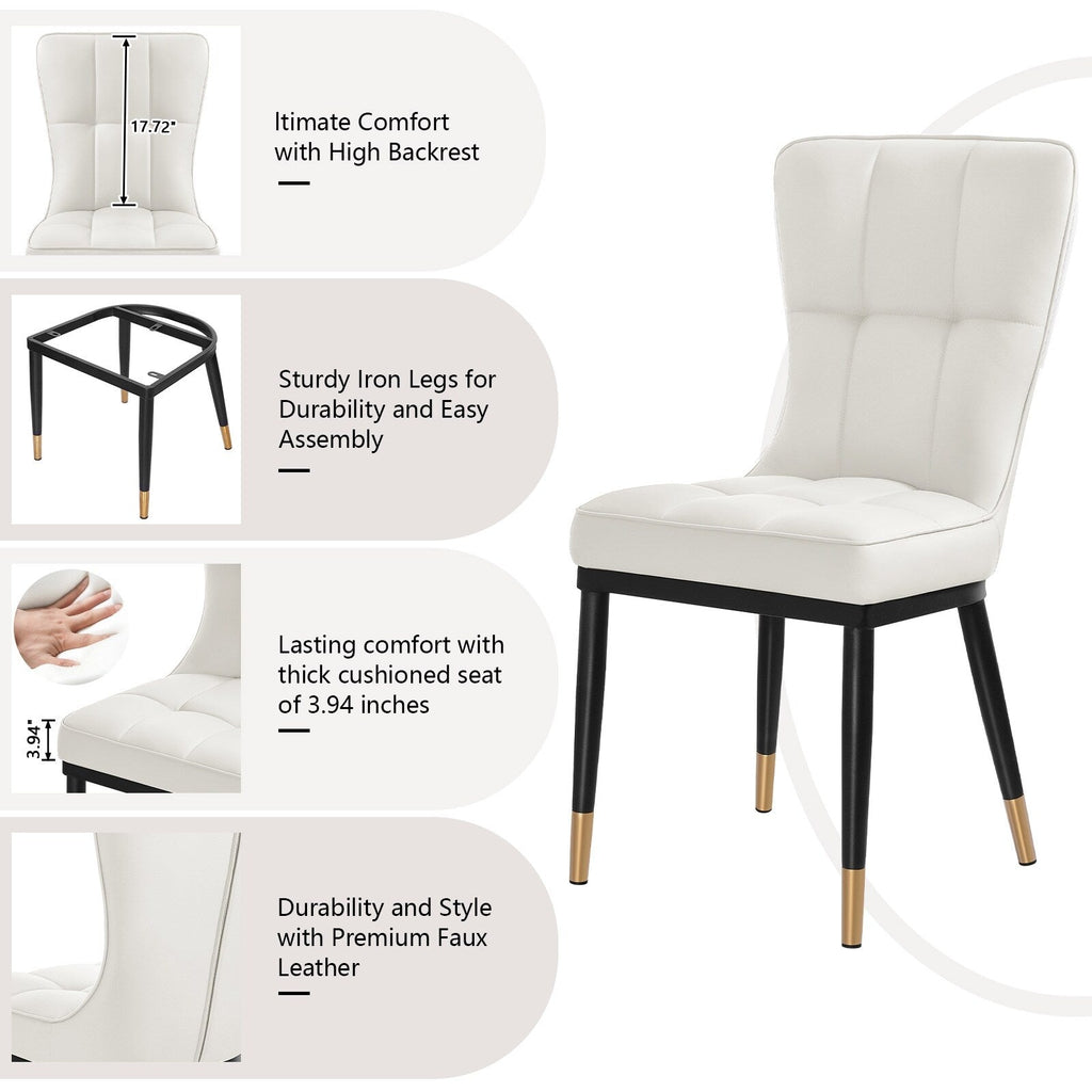 Lot de 2/4 chaises de salle à manger recouvertes de simili cuir