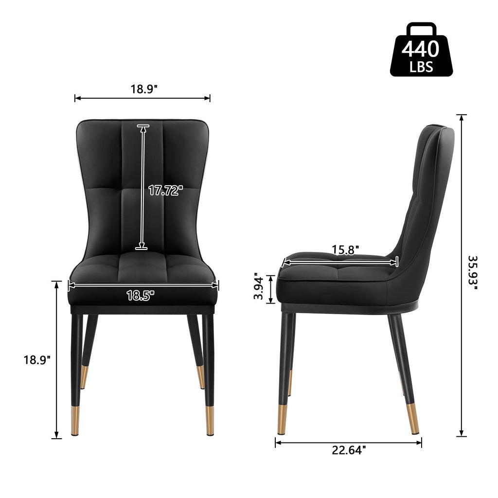 Lot de 2/4 chaises de salle à manger recouvertes de simili cuir