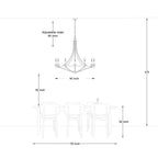 Luminaire à 12 lumières Fidenza, style ferme moderne, en forme de roue de chariot d'empire, avec certification UL - Diamètre 40'' * Hauteur 135''