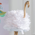 Lampe de table Flamant rose - Blanc et Or - 30,5 H - 30H x 19L x 14P