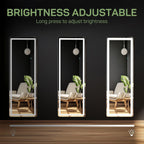 Grand miroir mural avec éclairage LED, miroir pleine longueur 64 x 21 pouces avec support, miroir suspendu, miroir mural, miroir pour corps entier.