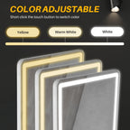 Grand miroir de sol avec éclairage LED, miroir pleine longueur 64 x 21 pouces avec support, miroir mural suspendu, miroir corps entier.