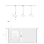 Suspension lumineuse moderne Flyn à 1 lumière en verre mercure pour îlot de cuisine