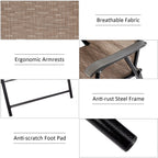 Ensemble de 2 fauteuils pliants marron pour terrasse