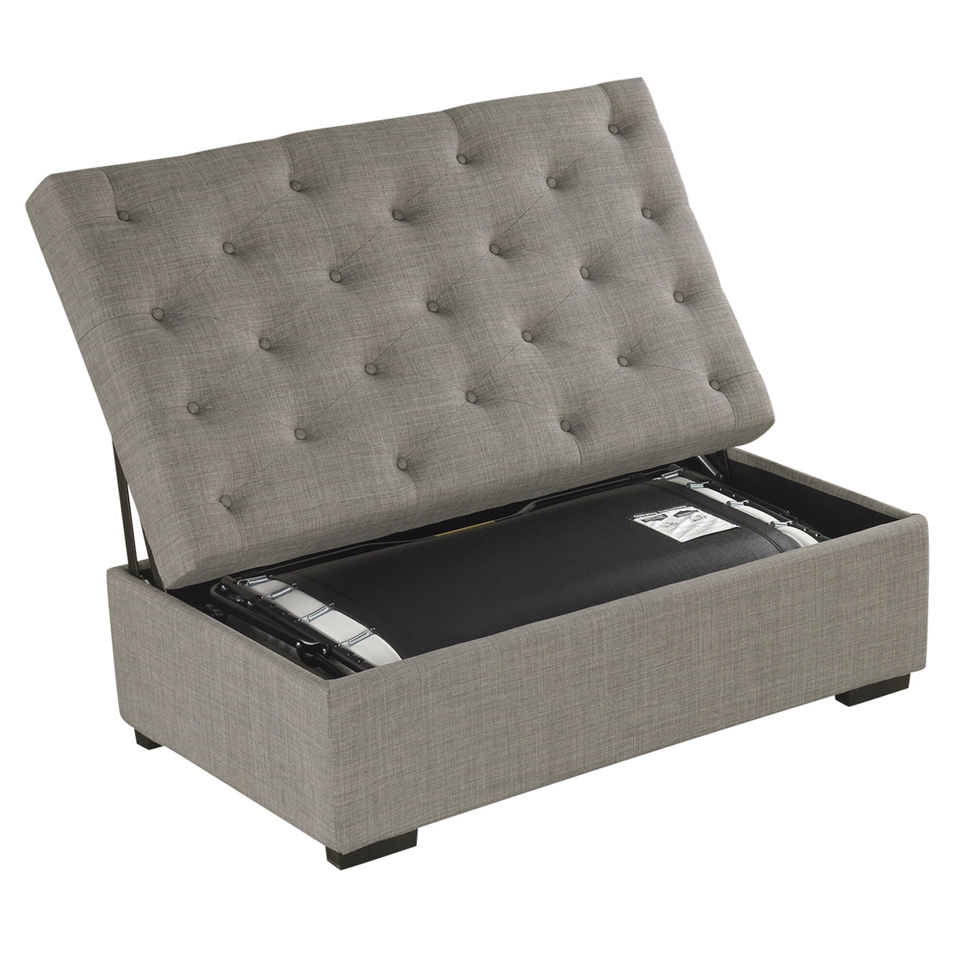 Canapé-lit pliant, pouf de 126 cm avec matelas à mémoire de forme et capitonnage.