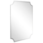 Miroir mural rectangulaire sans cadre, à bords évidés et biseautés, pour salle de bain, meuble-lavabo, chambre à coucher, bord biseauté de 1 côté - Transparent
