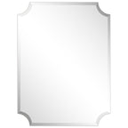 Miroir mural rectangulaire sans cadre, à bords évidés et biseautés, pour salle de bain, meuble-lavabo, chambre à coucher, bord biseauté de 1 côté - Transparent