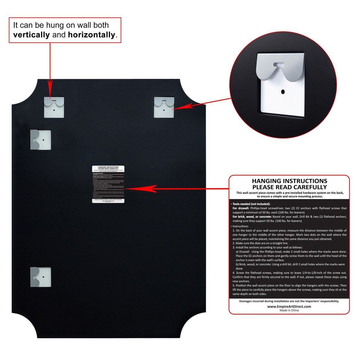 Miroir mural rectangulaire sans cadre, à bords évidés et biseautés, pour salle de bain, meuble-lavabo, chambre à coucher, bord biseauté de 1 côté - Transparent