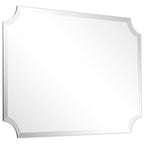 Miroir mural rectangulaire sans cadre, à bords évidés et biseautés, pour salle de bain, meuble-lavabo, chambre à coucher, bord biseauté de 1 côté - Transparent