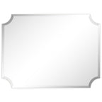 Miroir mural rectangulaire sans cadre, à bords évidés et biseautés, pour salle de bain, meuble-lavabo, chambre à coucher, bord biseauté de 1 côté - Transparent