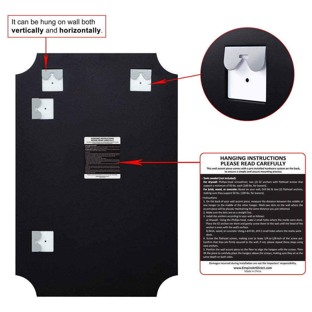 Miroir mural rectangulaire sans cadre, à bords évidés et biseautés, pour salle de bain, meuble-lavabo, chambre à coucher, bord biseauté de 1 côté - Transparent