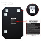 Miroir mural rectangulaire sans cadre, à bords évidés et biseautés, pour salle de bain, meuble-lavabo, chambre à coucher, bord biseauté de 1 côté - Transparent