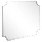 Miroir mural rectangulaire sans cadre, à bords évidés et biseautés, pour salle de bain, meuble-lavabo, chambre à coucher, bord biseauté de 1 côté - Transparent