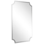 Miroir mural rectangulaire sans cadre, à bords évidés et biseautés, pour salle de bain, meuble-lavabo, chambre à coucher, bord biseauté de 1 côté - Transparent